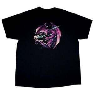 Vintage Metroid Ridley Dragon Graphic T-Shirt Black – Size XL (31x23) Gamer Tee